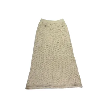 CHANEL Casual Long Skirt Women's Ecru