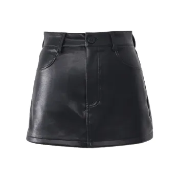 MJB Leather Short Skirts Women's Black