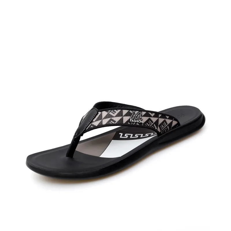 Dunnu Flip Flops Men's Black Yellow-1