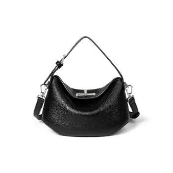 Teenmix Cow Leather Lunch Bag, Shoulder Bag, Crossbody Bag, Handbag Women's Black/White