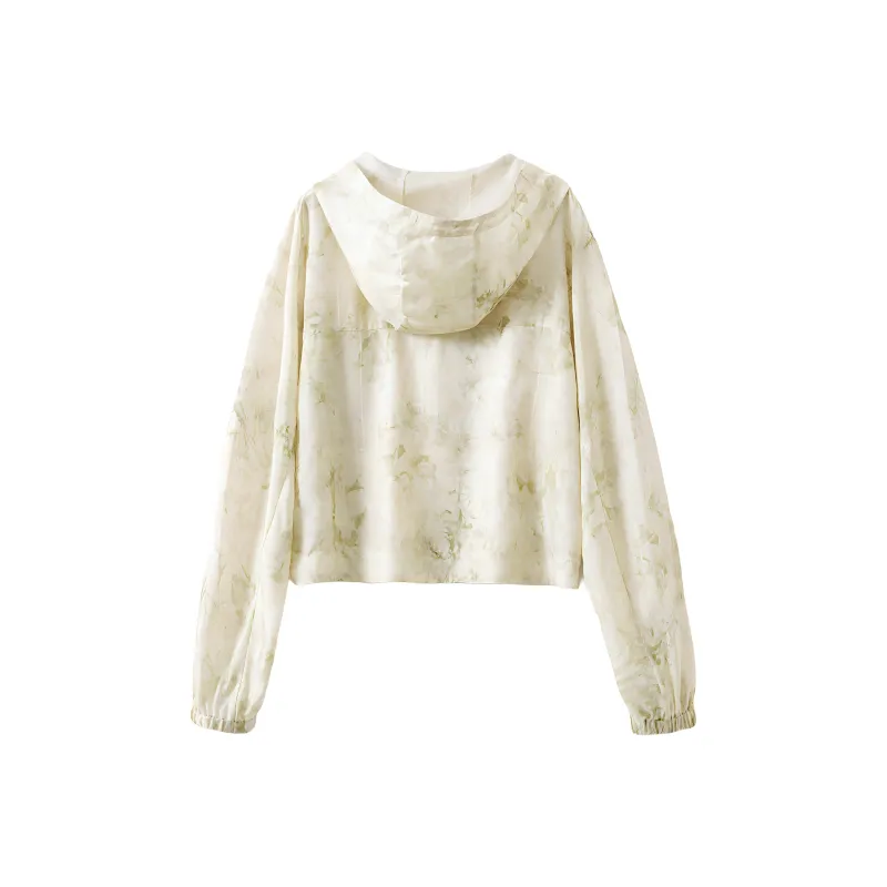 JINJU Cropped Coats Women's Green Blended-1