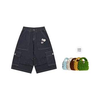 Madgood Denim Shorts Women's Original Cow Blue Comes With Earphone Case