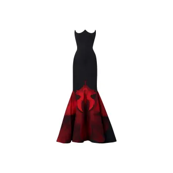 Alexander McQueen Sleeveless Dresses Women's Black Red