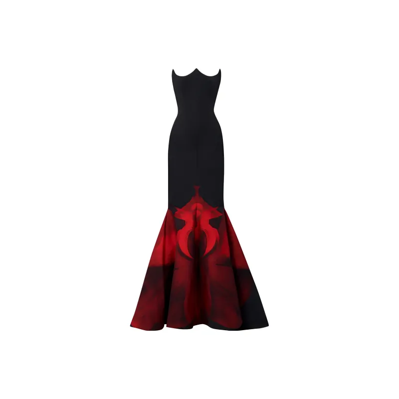 Alexander McQueen Sleeveless Dresses Women's Black Red-0