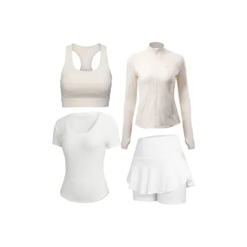 MESUCA Fitness Set Women's Four Piece Set White