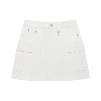 COVERNAT Denim Short Skirts Women's White