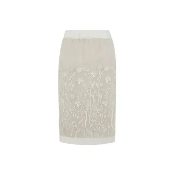 PAROSH Casual Long Skirt Women's White