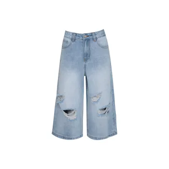 Wen Shan Denim Shorts Women's Sky Blue