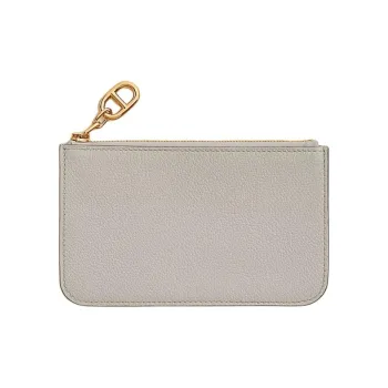 HERMES ZipengoChaine D'Ancre Evercolor Calfskin Card Holder Unisex 8L Beton Concrete Gray
