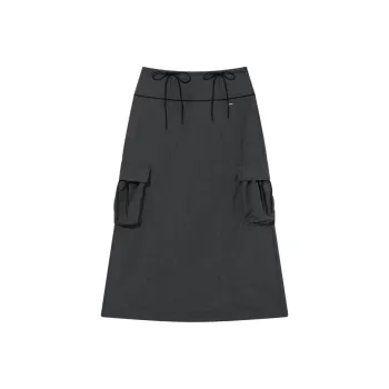 COVERNAT SS25 Casual Long Skirt Women's Charcoal Gray