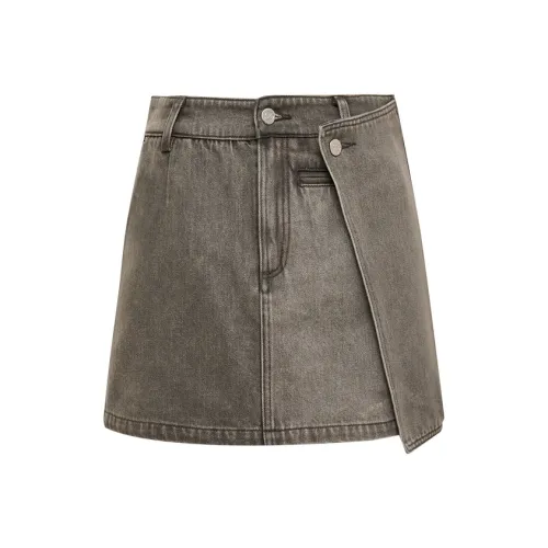 Lost In Echo Denim Short Skirts Women's Light Gray