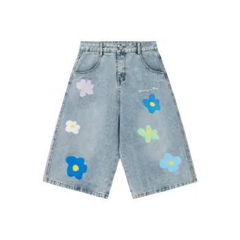 YUZHAOLIN Denim Shorts Unisex Blue