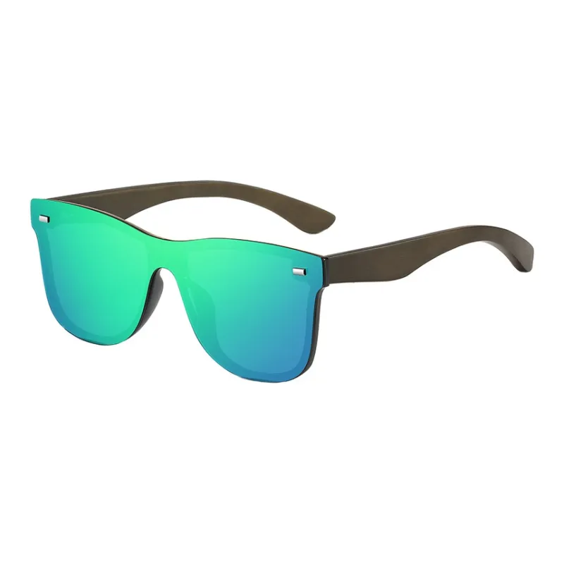 SOMAN PC Bamboo Wood Irregular Shape Sunglasses Unisex-2