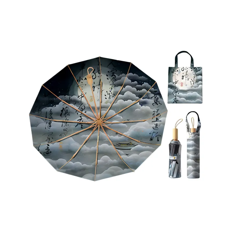 Imono Hand Open Folding Umbrella Rain And Sun Protection-11