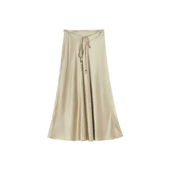 XIANGYING Casual Long Skirt Women's Camel
