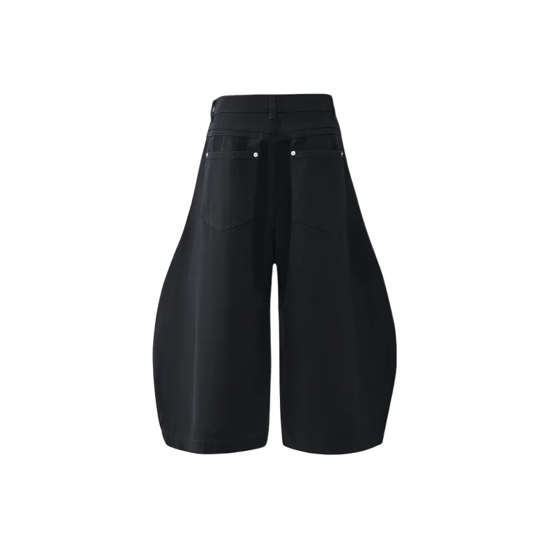 Wen Shan Denim Shorts Women's Black-1