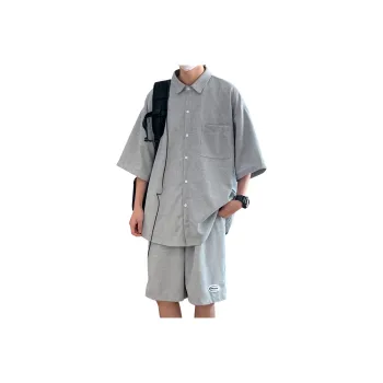 MARK WAFFLE Shirt Matching Set Unisex