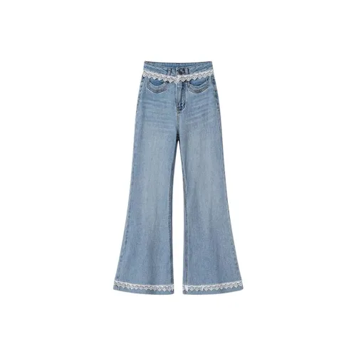 HUINIAN Jeans Women's Light Blue Pants