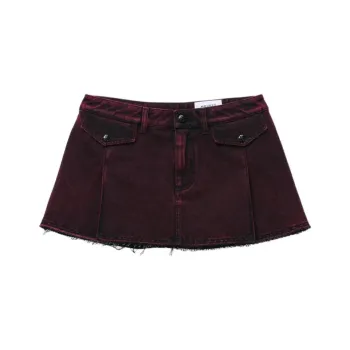 Alexander McQueen Denim Short Skirts Women's Bordeaux