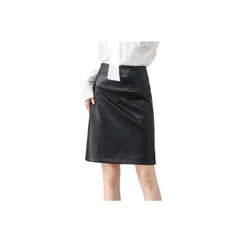SENTUBILA Leather Short Skirts Women's-0