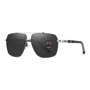 YALMY Metal Square Sunglasses Men's