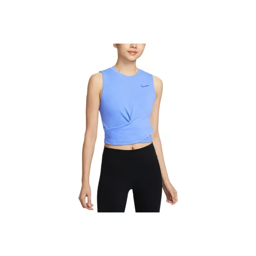 Nike YOGA DRI FIT Sport Vests Women's Pulse Sapphire Blue 494