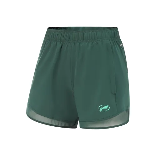 LiNing Running Collection Sports Shorts Women's Gothic Green