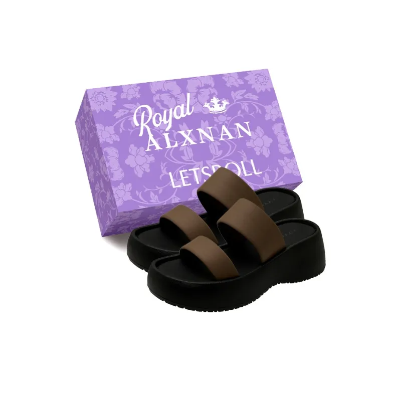 Alxnan Slip Resistant Odor Resistant Slide Slippers Women's Box-4