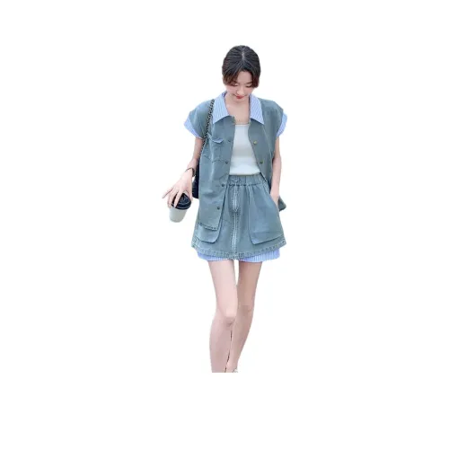 Mu Xiao Xin Two Piece Skirt Sets Women's