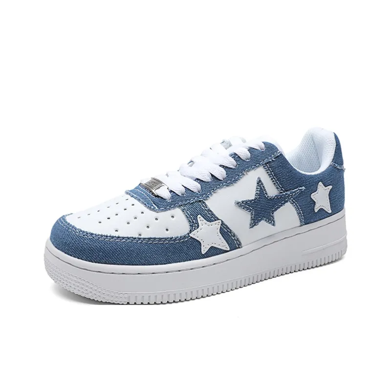 ABIDJAN Cyber Denim Lightweight Low Top Skateboard Shoes Unisex-1