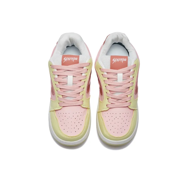 VKOI 1999 Abrasion Resistant, Lightweight, And Breathable Low Top Skateboard Shoes Women's Strawberry Pink-2
