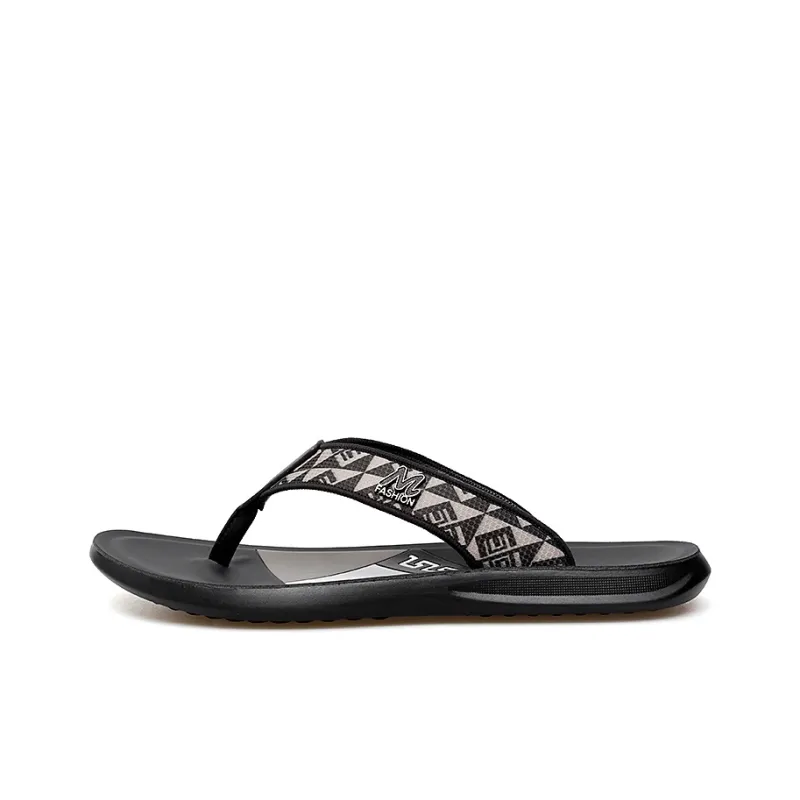 Dunnu Flip Flops Men's Black Yellow-0