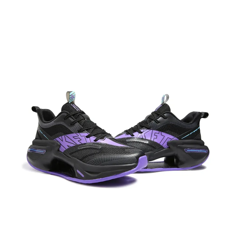 KFT Running Shoes Unisex Low Top Silver White/White Black/White Purple-17