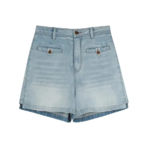 SOLIGHTER Denim Shorts Women's Light Denim Blue