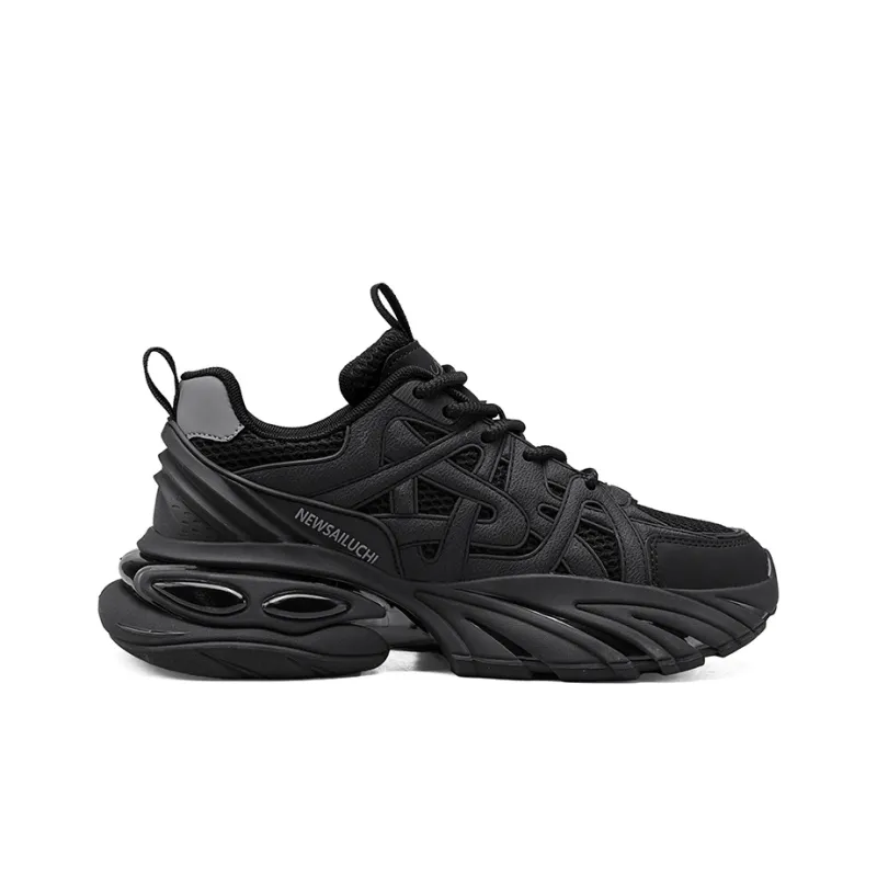 IZEIZIG Chunky Sneakers Men Low Top Black-2