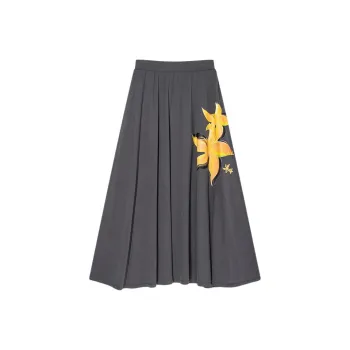 Desigual Casual Long Skirt Women's Gray