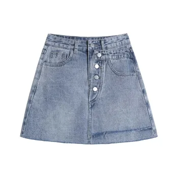 FAWENXIANGZI Denim Short Skirts Women's