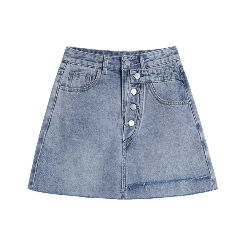 FAWENXIANGZI Denim Short Skirts Women's-0