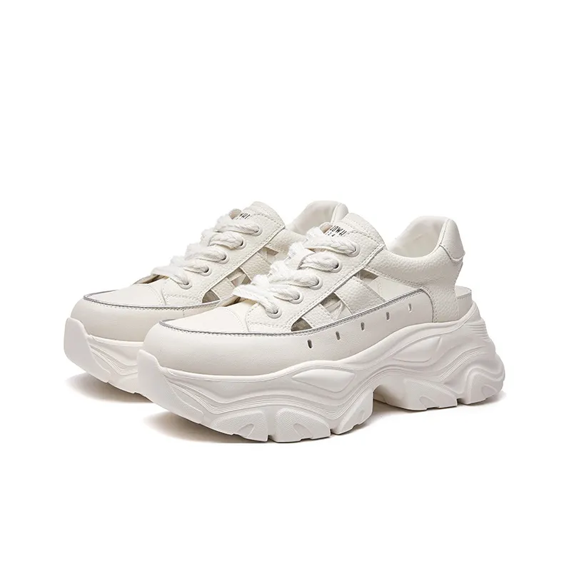LINGPAO Breathable Low Top Chunky Sneakers Women's-2