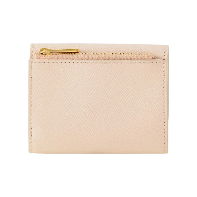 FERRAGAMO GANCINI Hammered Texture Calfskin Wallet Women's Ballet Pink-1