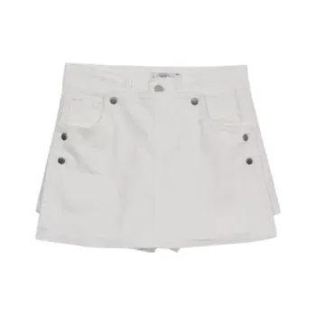 WEEKEND HUB Denim Short Skirts Women's White