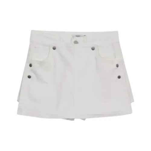 WEEKEND HUB Denim Short Skirts Women's White