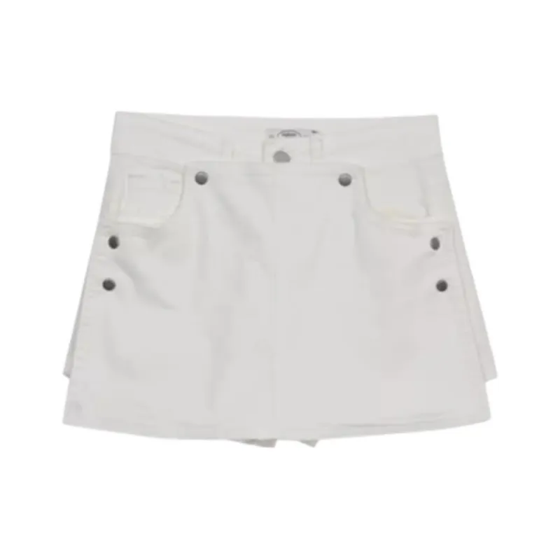 WEEKEND HUB Denim Short Skirts Women's White-0