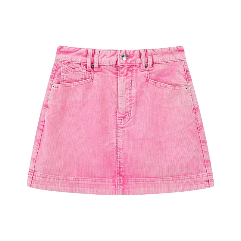 PEACEBIRD Denim Short Skirts Women's Pink-0