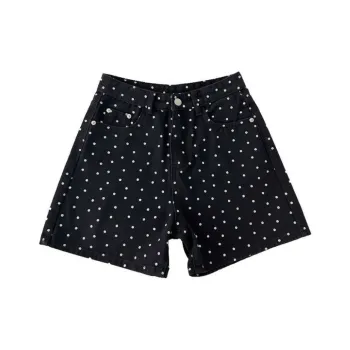 KAISER Denim Shorts Women's Black Polka Dot