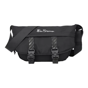 BEN SHERMAN Nylon Messenger Bag, Shoulder Bag Unisex Black