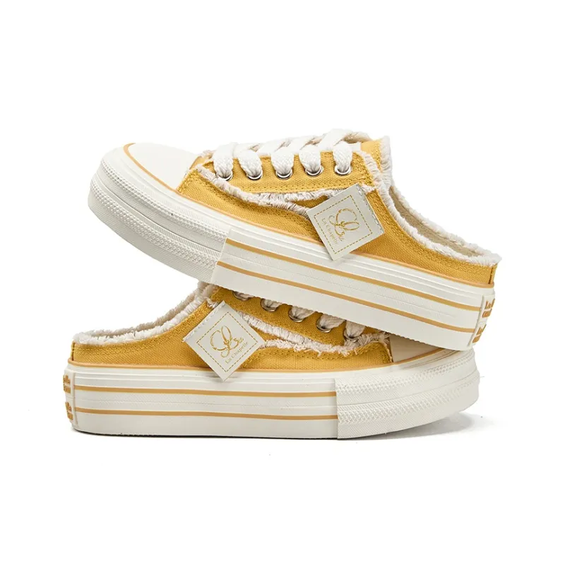 La Chapelle Abrasion Resistant Closed Toe Slippers Women's Yellow-4