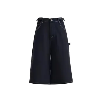 OZVO Denim Shorts Women's Blue Capri Pants