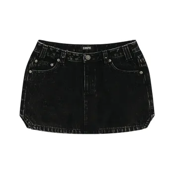 SMFK Denim Short Skirts Women's Black Denim