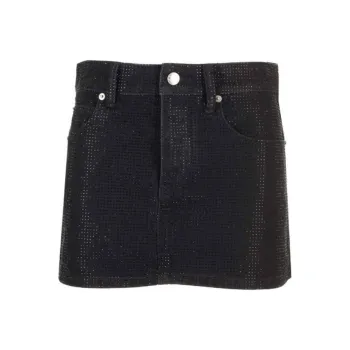 Alexander Wang Embellished Denim Mini Skirt